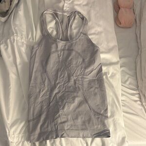 Lululemon dry fit Striped Gray Tank Top